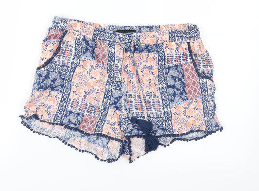 Atmosphere Womens Blue Geometric  Mom Shorts Size 10