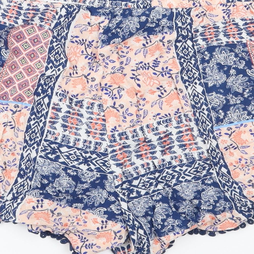 Atmosphere Womens Blue Geometric  Mom Shorts Size 10