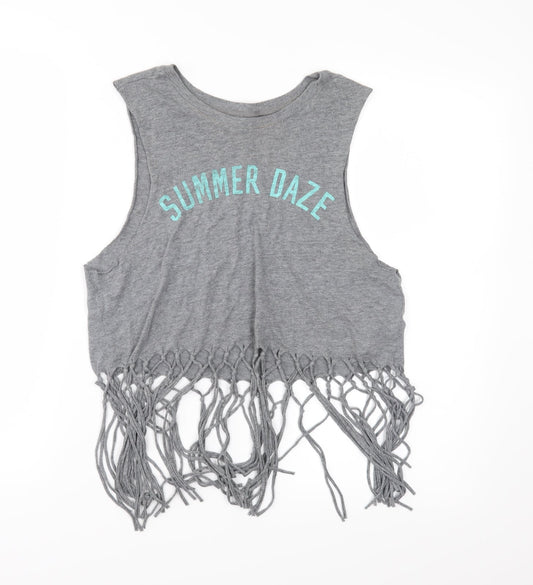 Womens UK Size S Hollister Grey Basic Tank