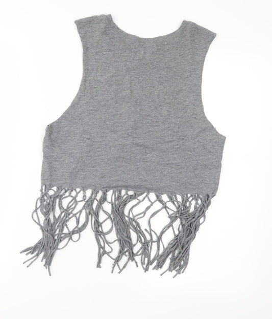 Womens UK Size S Hollister Grey Basic Tank