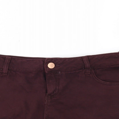 Topshop Womens Purple  Denim Cut-Off Shorts Size 12