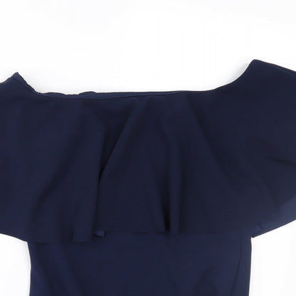 Womens UK Size 10 Missi Blue Basic Blouse