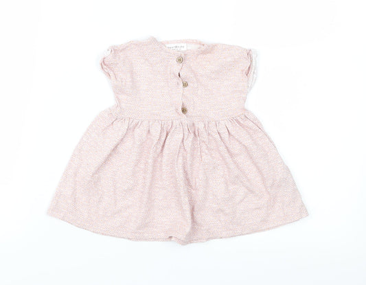 NEXT Girls Pink Floral Jersey Fit & Flare  Size 0-3 Months