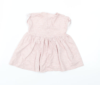 NEXT Girls Pink Floral Jersey Fit & Flare  Size 0-3 Months