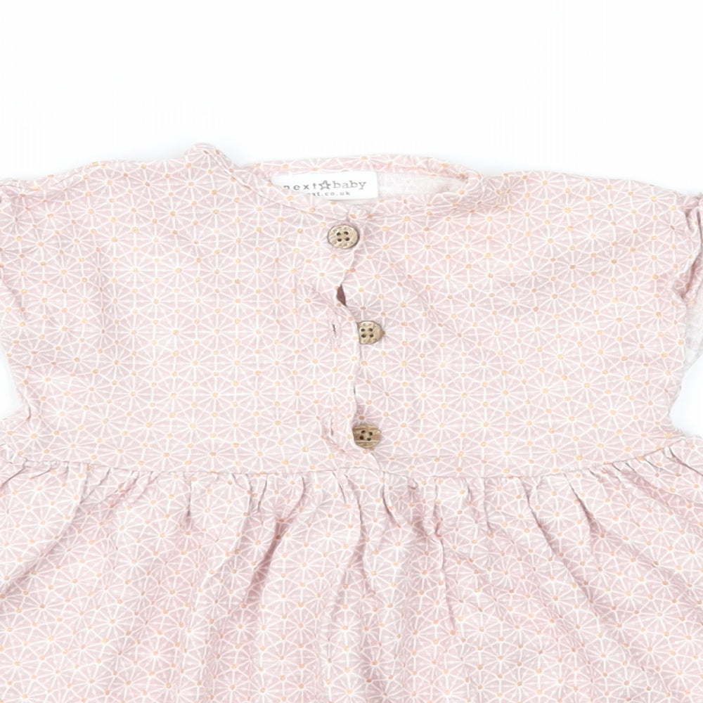 NEXT Girls Pink Floral Jersey Fit & Flare  Size 0-3 Months