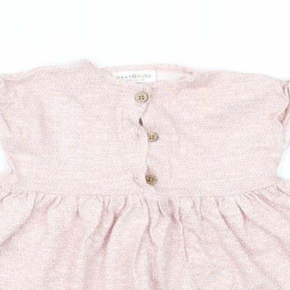 NEXT Girls Pink Floral Jersey Fit & Flare  Size 0-3 Months