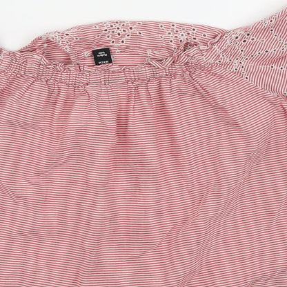 New Look Girls Red Spotted  Basic T-Shirt Size 14 Years