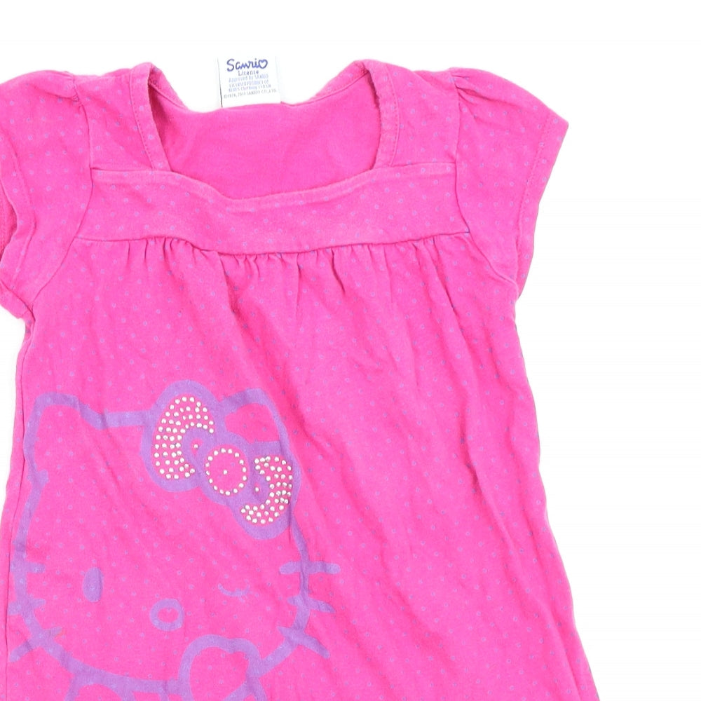 TU Girls Pink Polka Dot  Fit & Flare  Size 3-4 Years