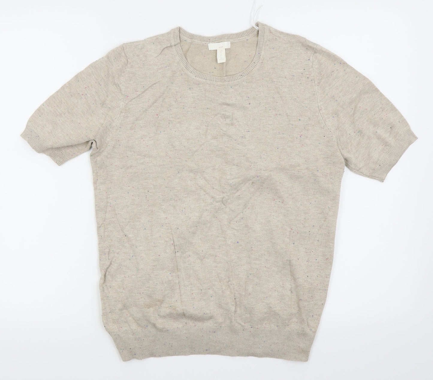 H&M Womens Beige Polka Dot  Basic T-Shirt Size M