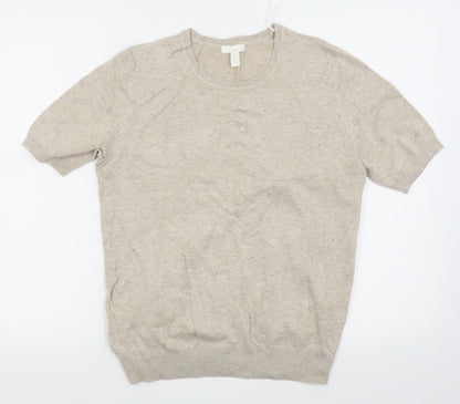 H&M Womens Beige Polka Dot  Basic T-Shirt Size M