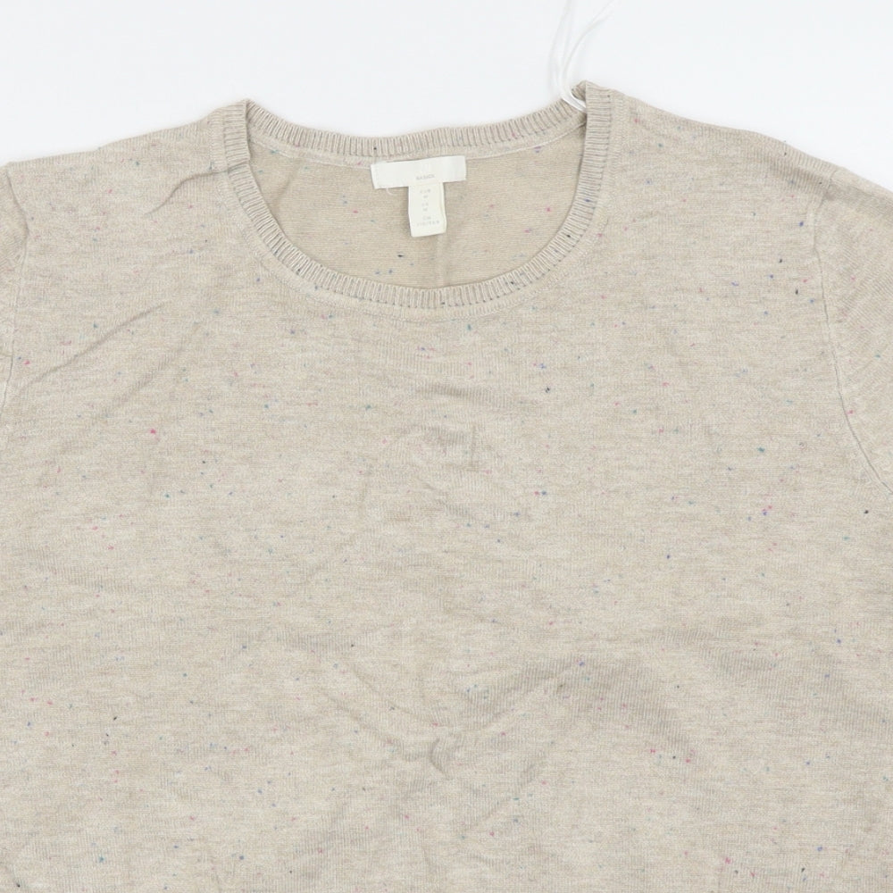 H&M Womens Beige Polka Dot  Basic T-Shirt Size M