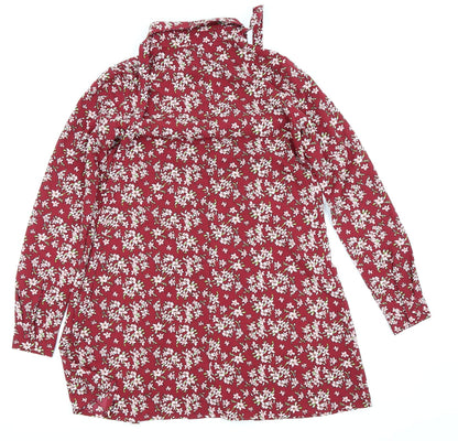 Glamorous Womens Red Floral  T-Shirt Dress  Size 6