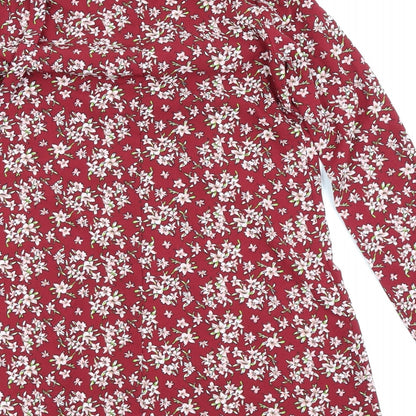 Glamorous Womens Red Floral  T-Shirt Dress  Size 6