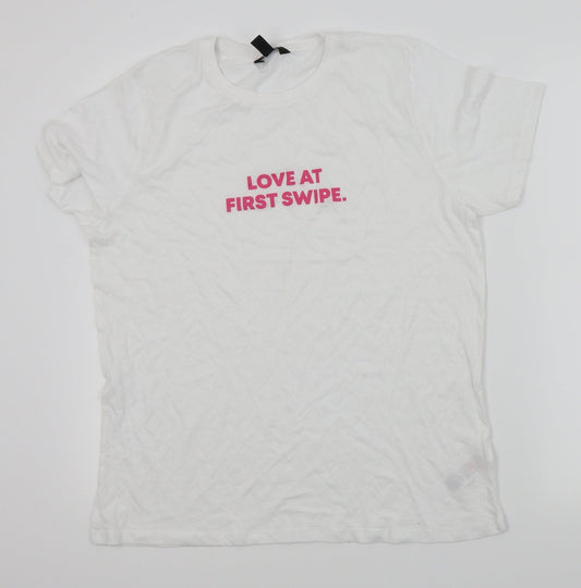 Womens UK Size 14 New Look White Basic Polo