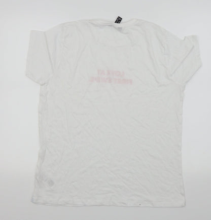 Womens UK Size 14 New Look White Basic Polo