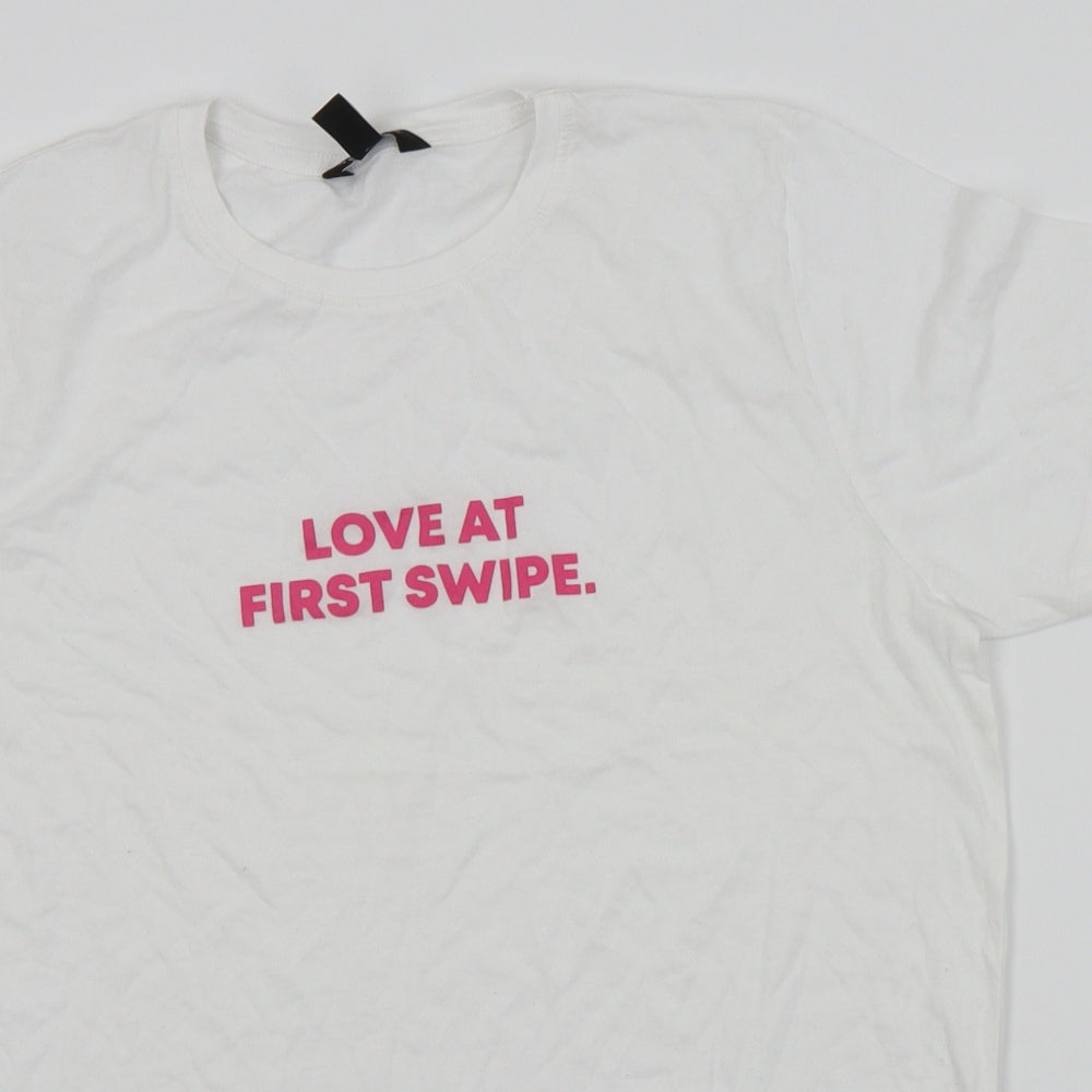 Womens UK Size 14 New Look White Basic Polo
