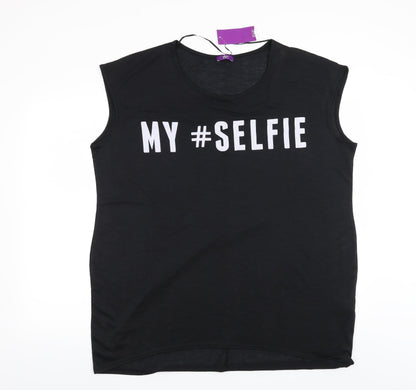 F&F Womens Black   Basic T-Shirt Size 20  - My #Selfie