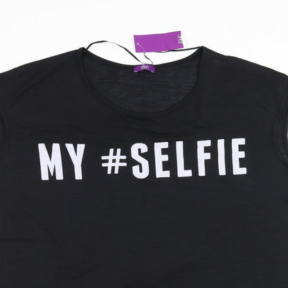 F&F Womens Black   Basic T-Shirt Size 20  - My #Selfie