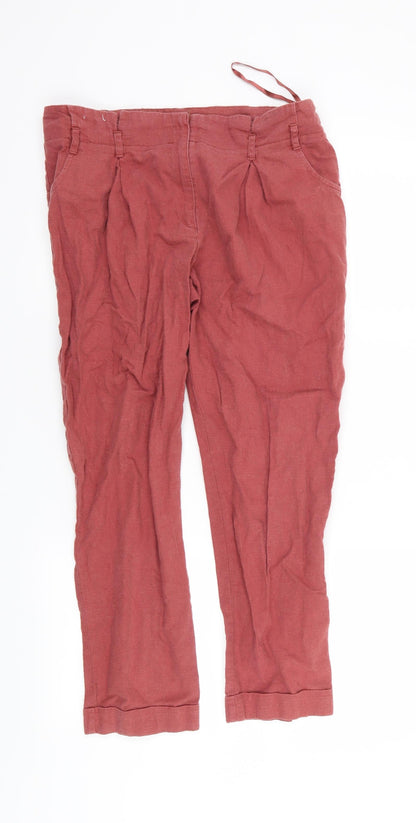 New Look Womens Red   Trousers  Size 12 L26 in