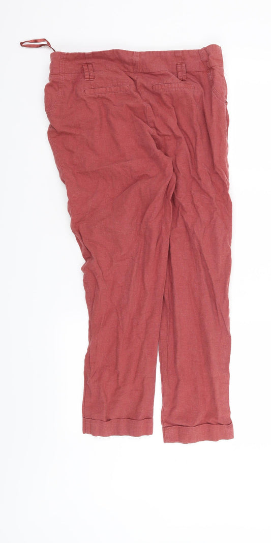 New Look Womens Red   Trousers  Size 12 L26 in