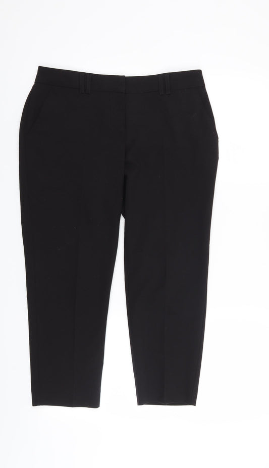 Womens UK Size 8 Dorothy Perkins Regular Fit Cropped Black Trousers