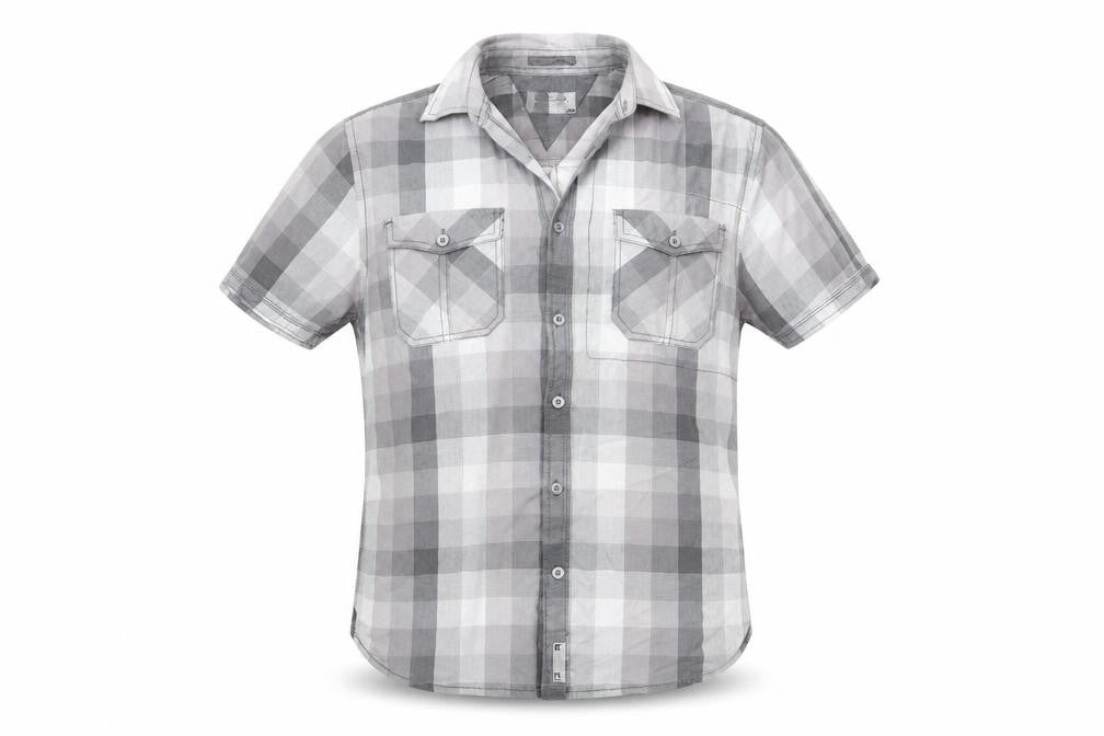 Mens UK Size S Burton Grey  Button-Up Short Sleeve Casual Shirt
