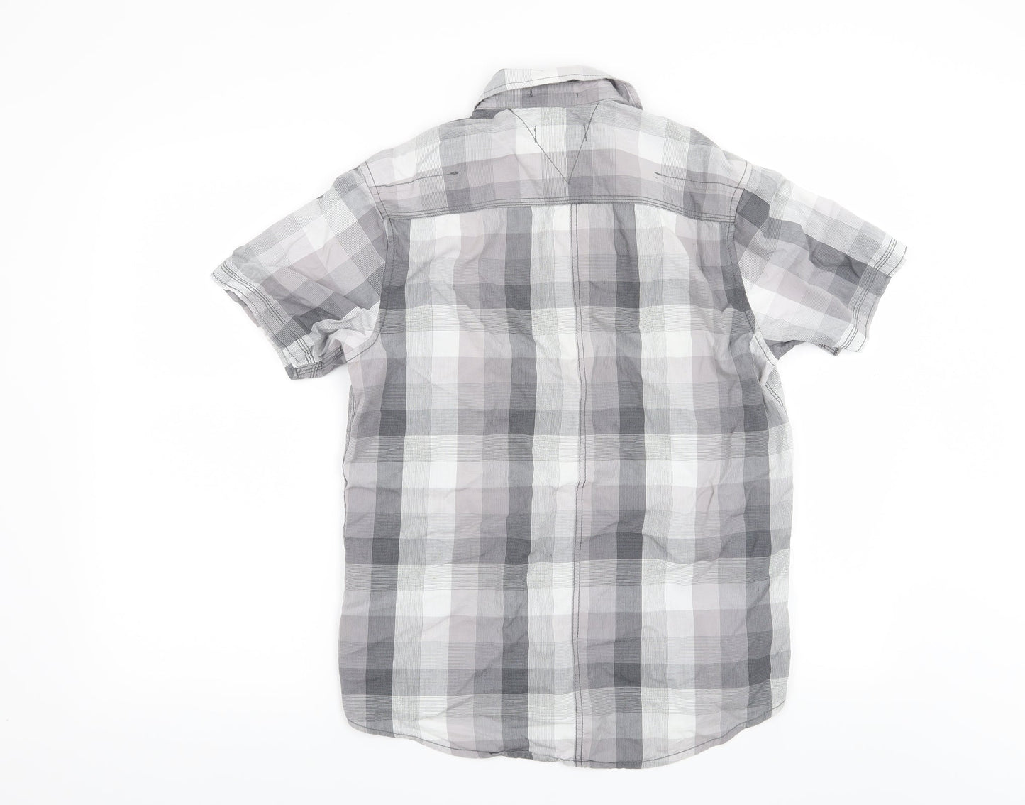 Mens UK Size S Burton Grey  Button-Up Short Sleeve Casual Shirt