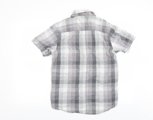 Mens UK Size S Burton Grey  Button-Up Short Sleeve Casual Shirt