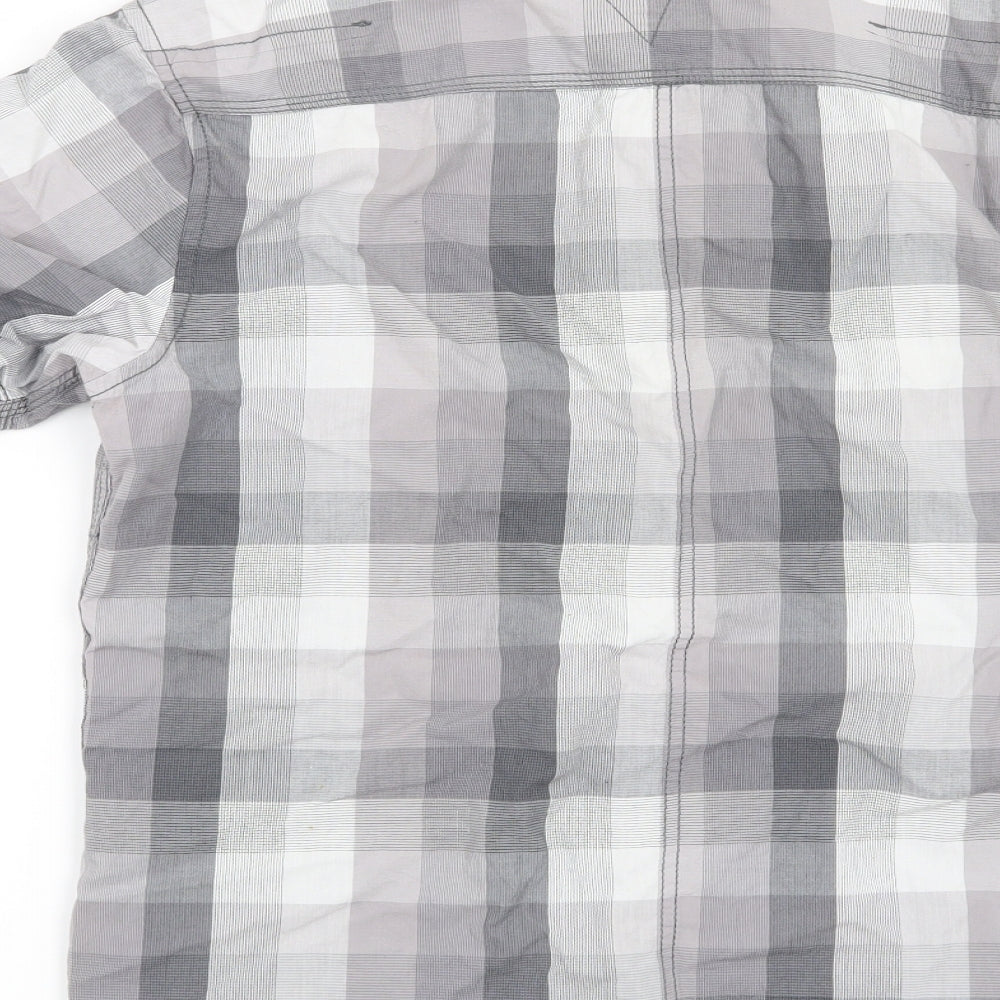 Mens UK Size S Burton Grey  Button-Up Short Sleeve Casual Shirt