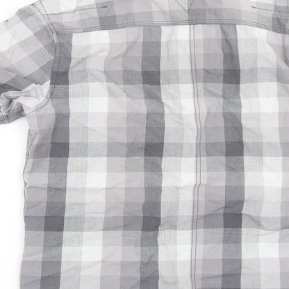 Mens UK Size S Burton Grey  Button-Up Short Sleeve Casual Shirt