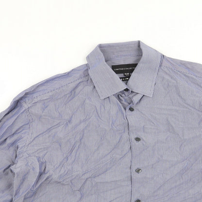 Mens UK Collar Size 15.5 Limited Collection Smart Blue  Dress Shirt