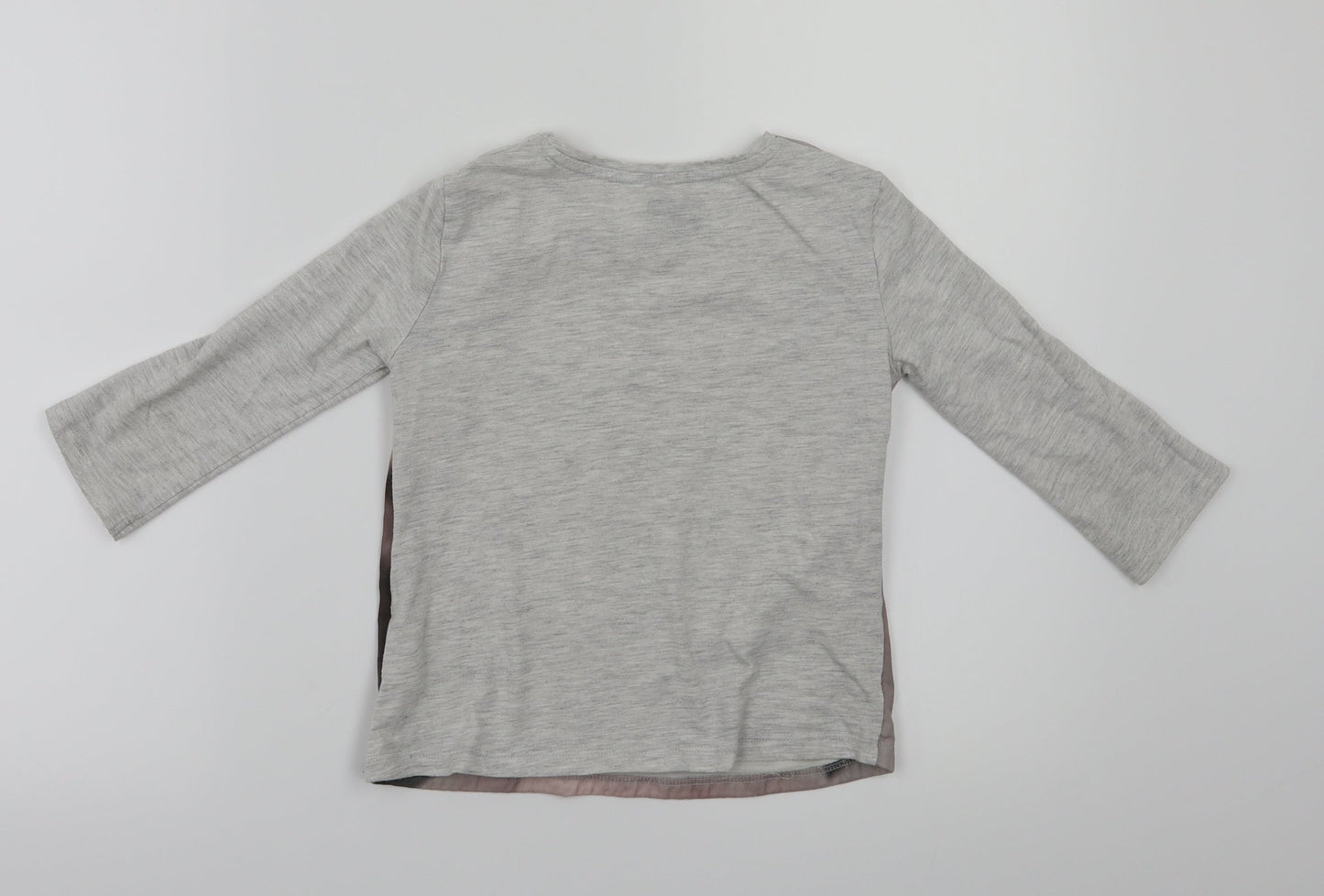 F&F Girls Grey Animal Print  Basic T-Shirt Size 7-8 Years