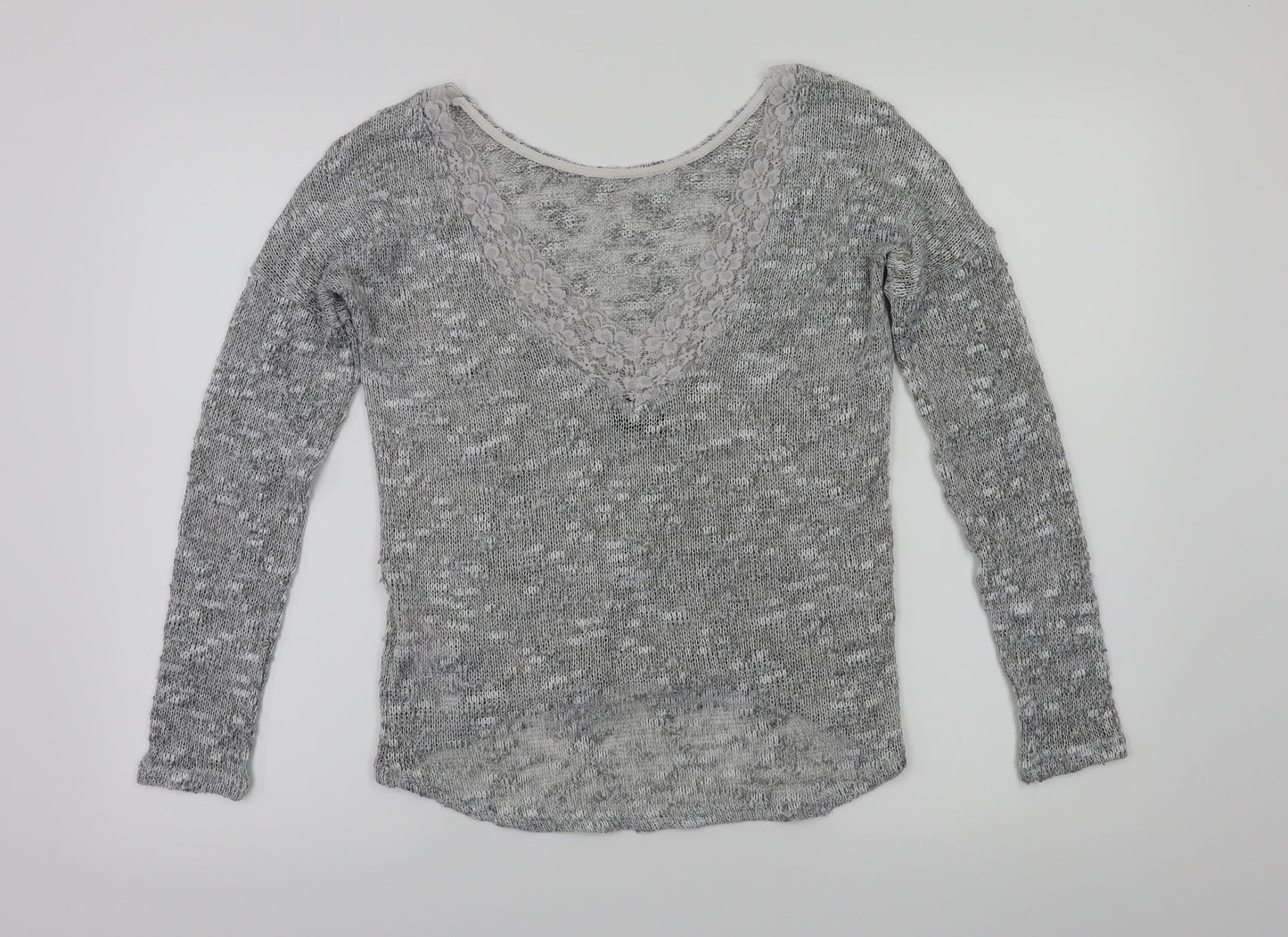 Womens UK Size XS VILA Grey Basic T-Shirt