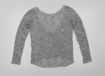 Womens UK Size XS VILA Grey Basic T-Shirt