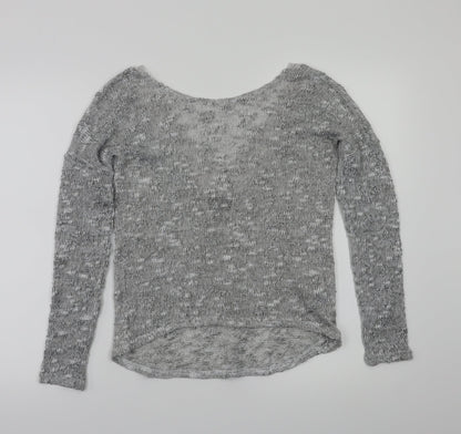Womens UK Size XS VILA Grey Basic T-Shirt