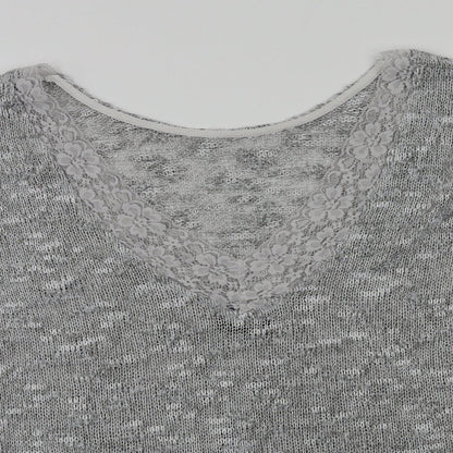 Womens UK Size XS VILA Grey Basic T-Shirt