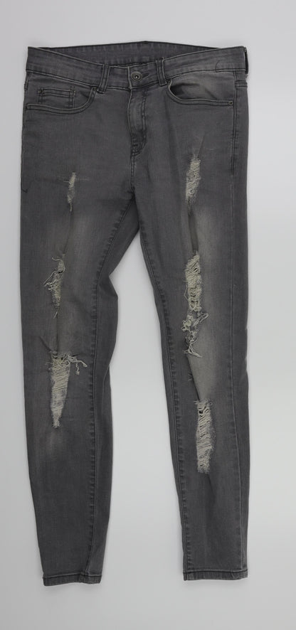Preworn Womens Grey   Skinny Jeans Size 30 L29 in