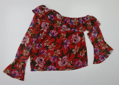 Womens UK Size 10 preworn Red Basic Blouse