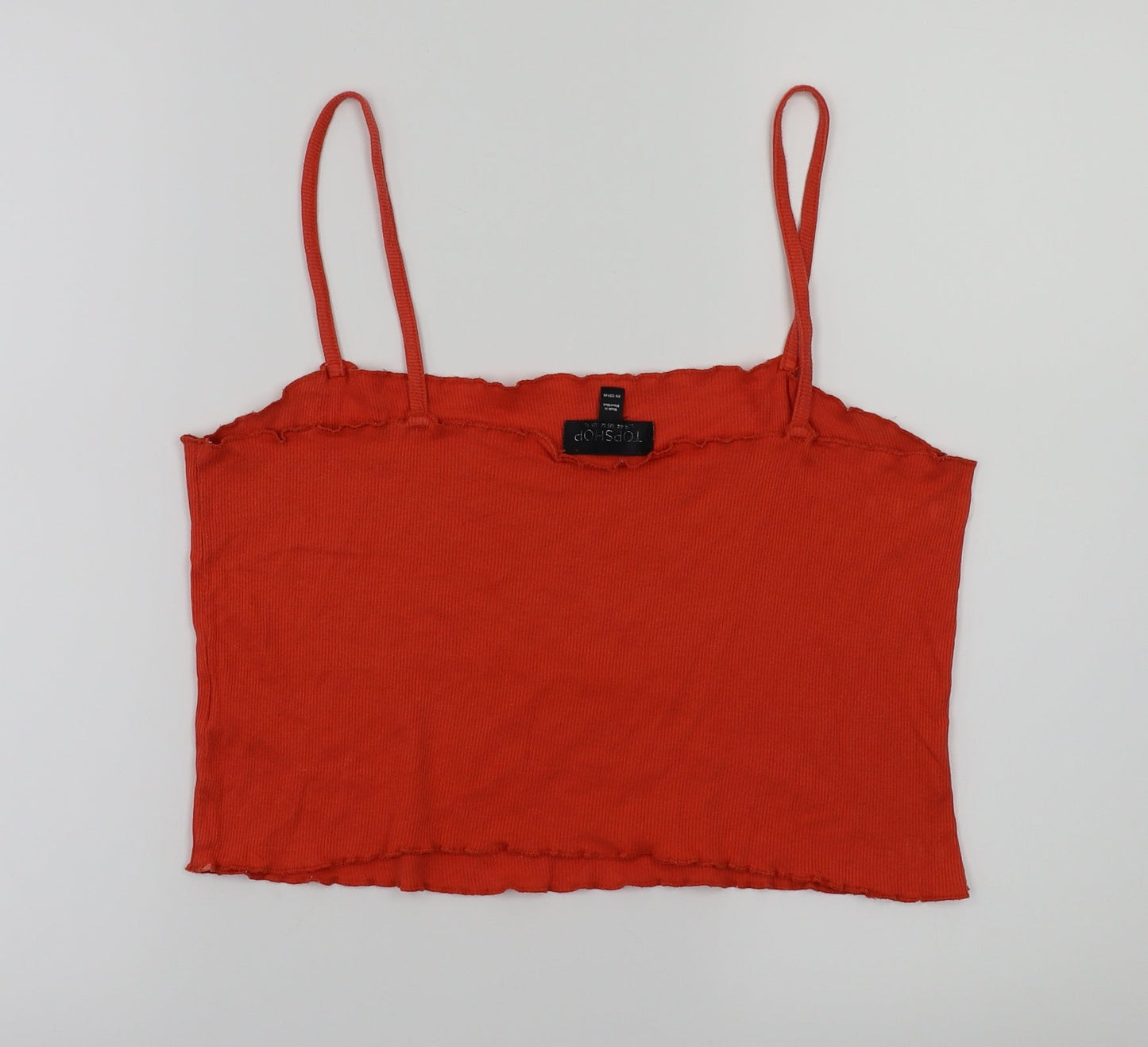 Womens UK Size 16 Topshop Red Basic T-Shirt