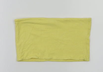 Womens UK Size 12 Topshop Yellow Basic T-Shirt