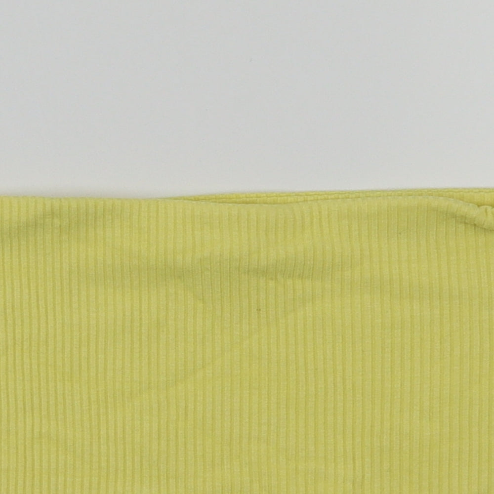 Womens UK Size 12 Topshop Yellow Basic T-Shirt