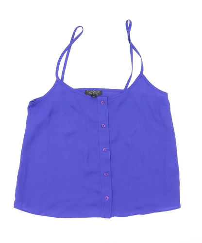 Womens UK Size 6 Topshop Blue Basic T-Shirt