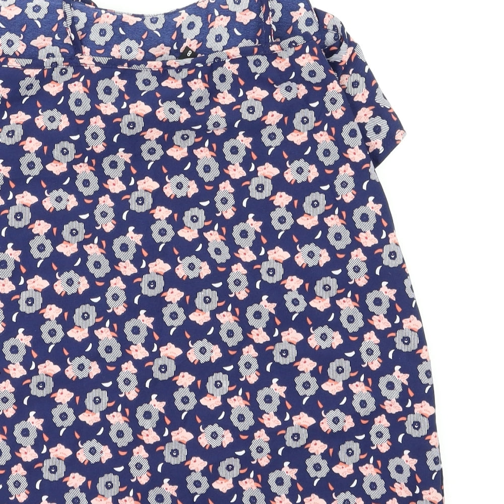 Womens UK Size 8 Pep & co Blue Basic T-Shirt
