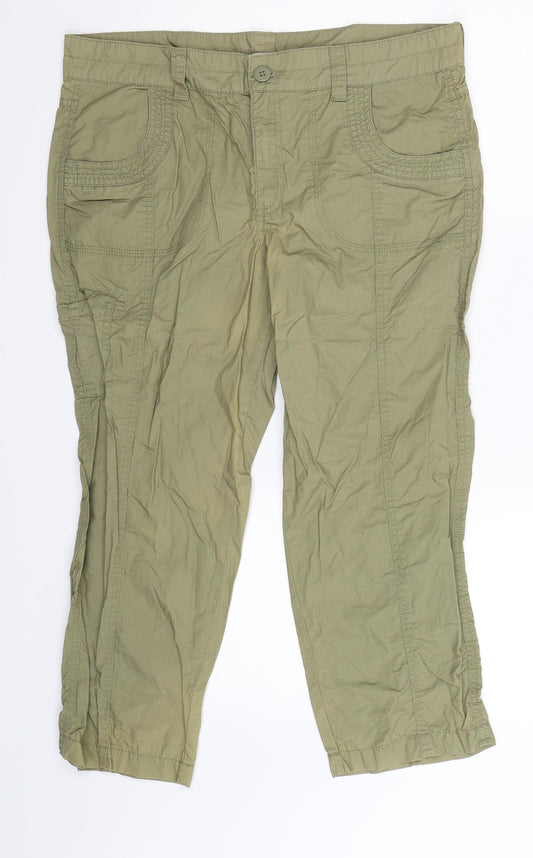 TU Womens Green   Chino Trousers Size 12 L24 in