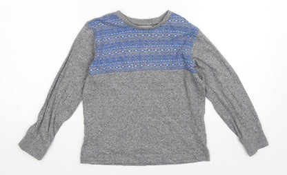 Matalan Boys Grey Geometric  Basic T-Shirt Size 6-7 Years