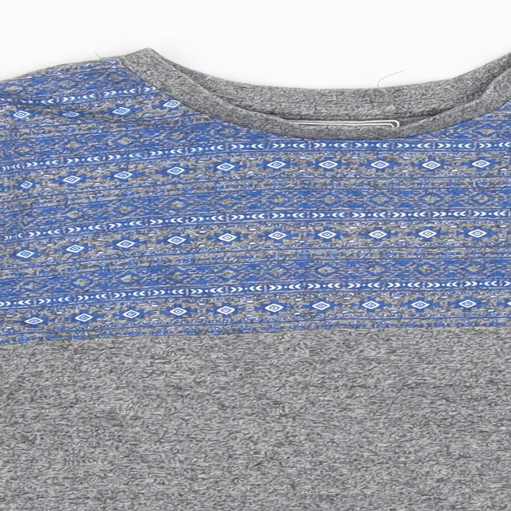 Matalan Boys Grey Geometric  Basic T-Shirt Size 6-7 Years