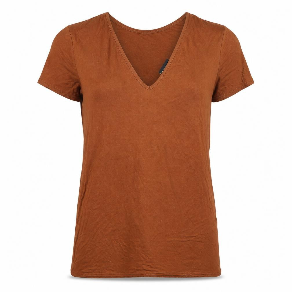 Womens UK Size 10 PRETTYLITTLETHING Brown Basic T-Shirt