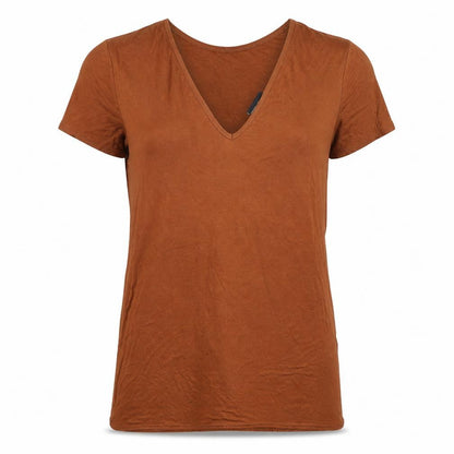 Womens UK Size 10 PRETTYLITTLETHING Brown Basic T-Shirt