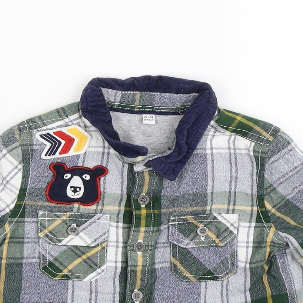 Marks and Spencer Boys Multicoloured Check  Basic Button-Up Size 18-24 Months
