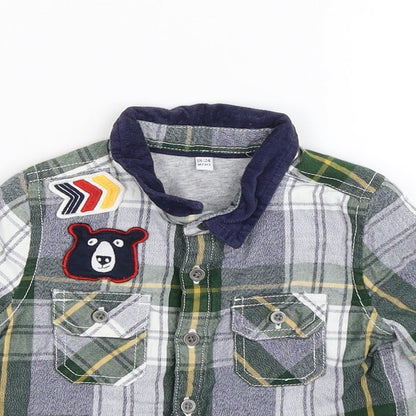 Marks and Spencer Boys Multicoloured Check  Basic Button-Up Size 18-24 Months